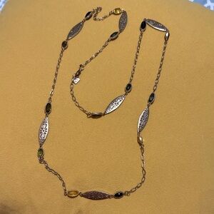 Cookie Lee Gold and Black Necklace with Intricate Design